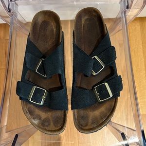 Birkenstock Arizona Navy Suede Sandal Size 42